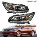Set of 2 Black Projector Headlights for Honda Accord (2013–2015) LED DRL