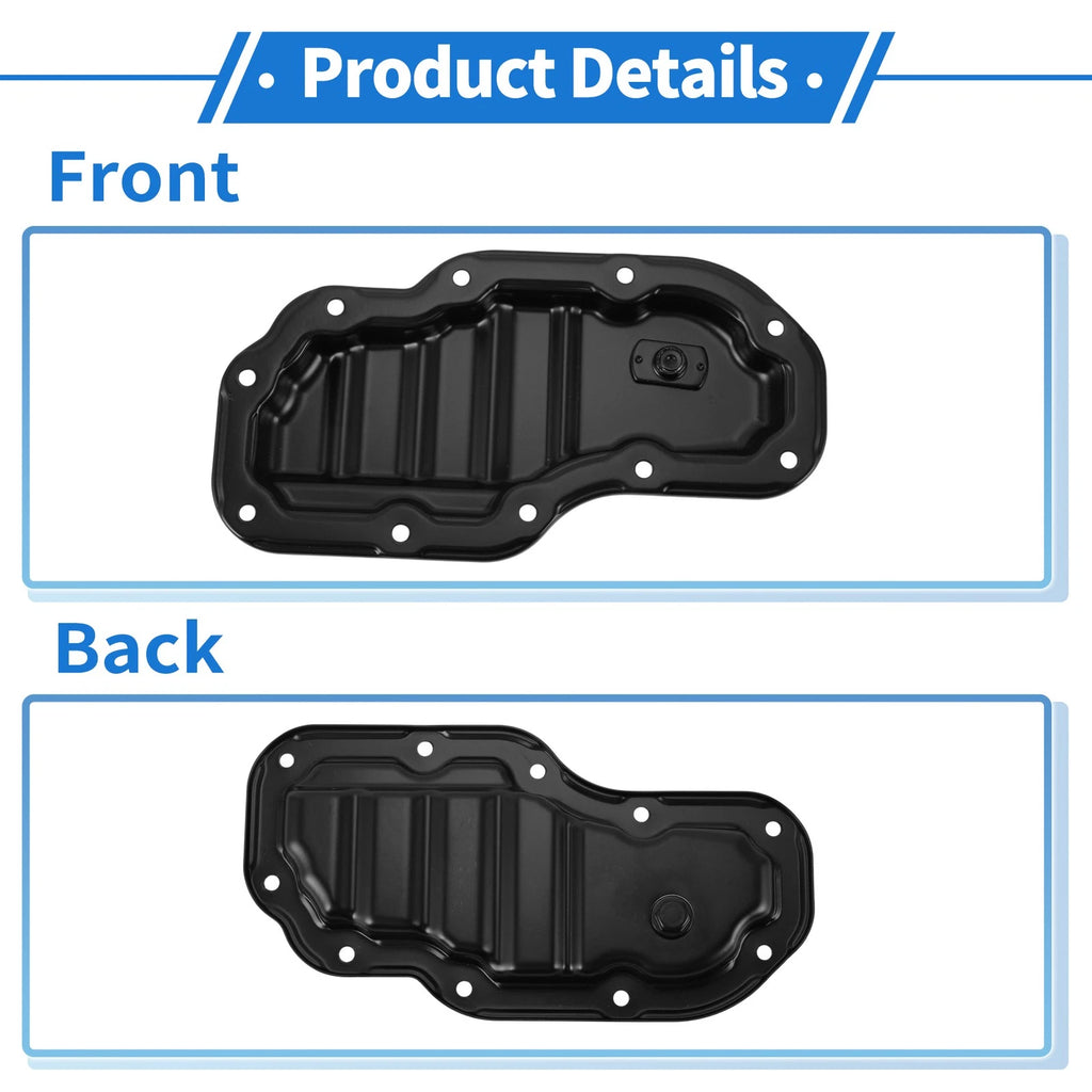 1 Pc Engine Oil Pan No.1210250140 for Toyota Land Cruiser (2007) Steel Black