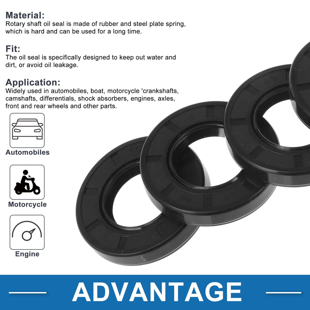Set of 5 Oil Seal Rotary Shaft Seal 25x46x8mm Nitrile Rubber for Various Models