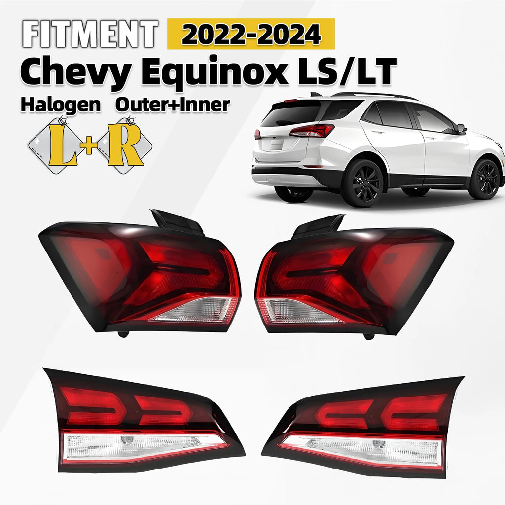 Set of 4 Halogen Tail Lights for Chevy Equinox (2022–2024)