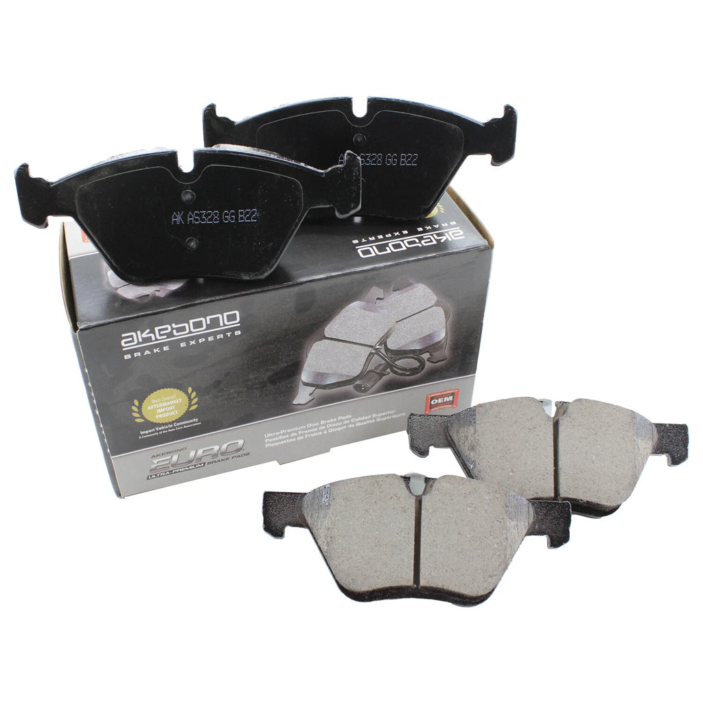 Akebono Euro Front Ceramic Slotted Brake Pad for BMW E82 E88 E89 E90 E91 E92 E93 (2007–2013)