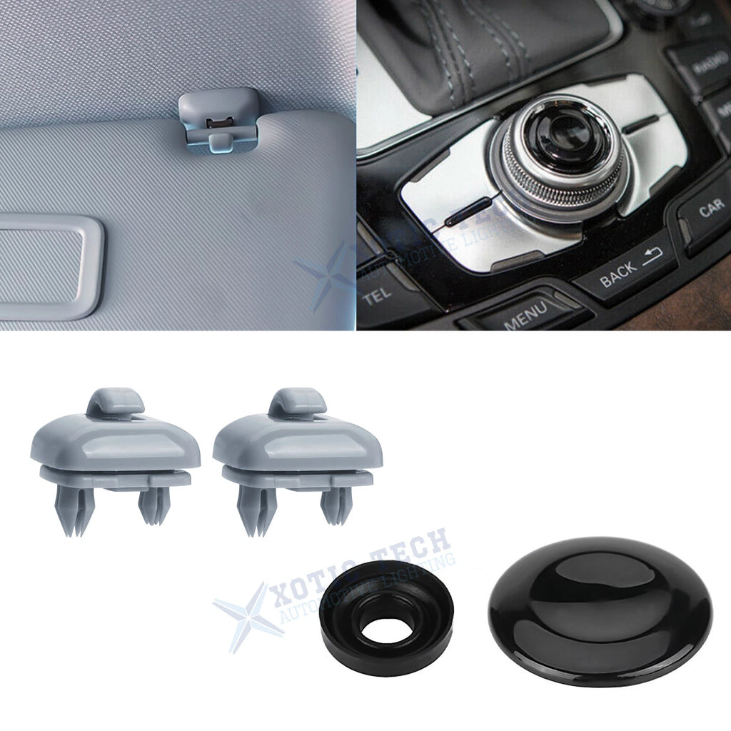 Sun Visor Hook Bracket with Navigation Control Button Cover for Audi (2017–2025)
