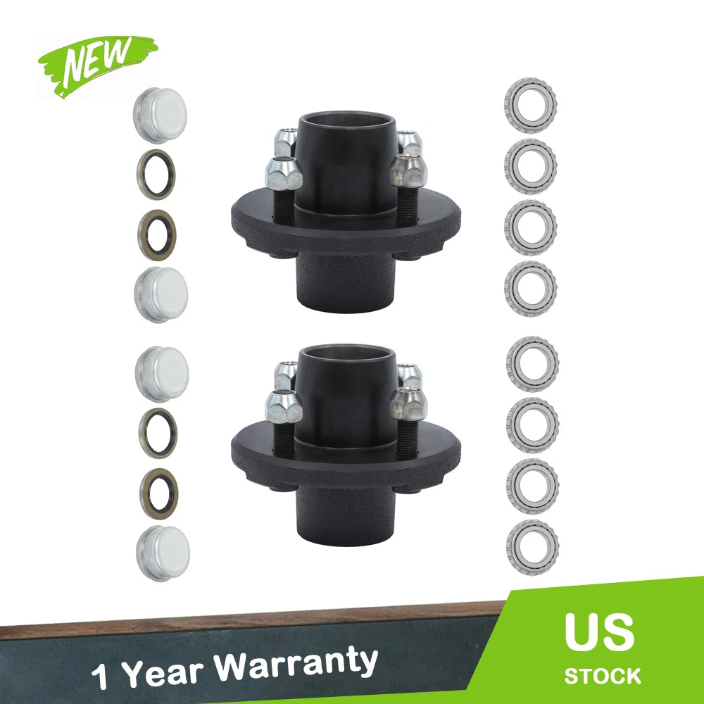 Set of 4 Trailer Hubs for 2000 lbs Spindle (4 on 4)