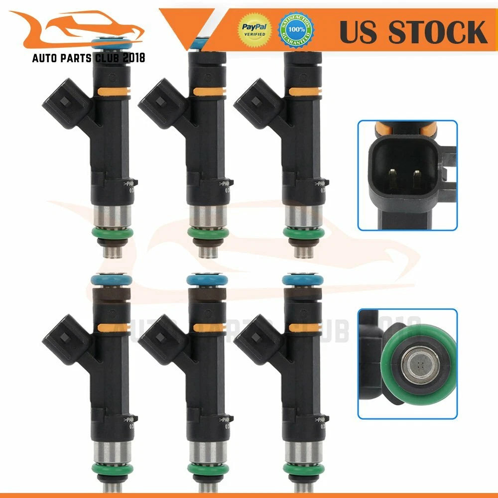 Set of 6 Fuel Injectors for Dodge Grand Caravan Jeep Wrangler (2007–2010)