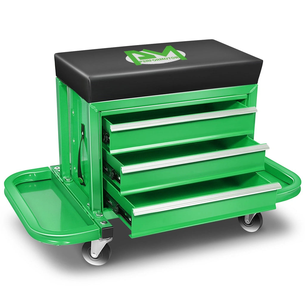 2X 7.87x2.36in Mechanics Roller Seat for Work Cabinet (350lbs Capacity)