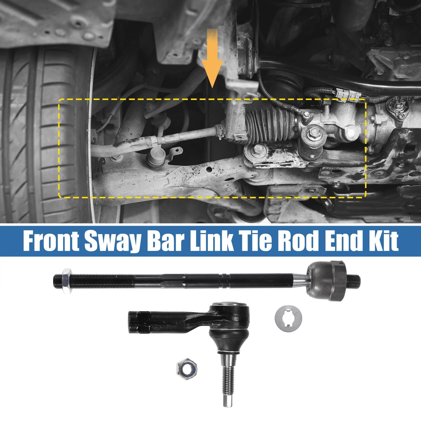 10 Pcs Front Sway Bar Inner Outer Tie Rod Lower Ball Joint Kit for Ford F-150 