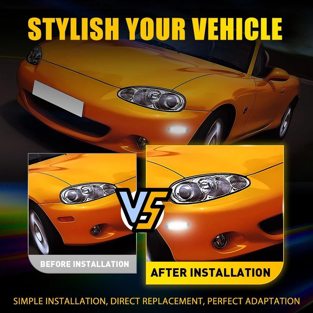 2Pcs Smoked Lens Side Marker Signal Light for Mazda Miata MX-5 (1990–2005)