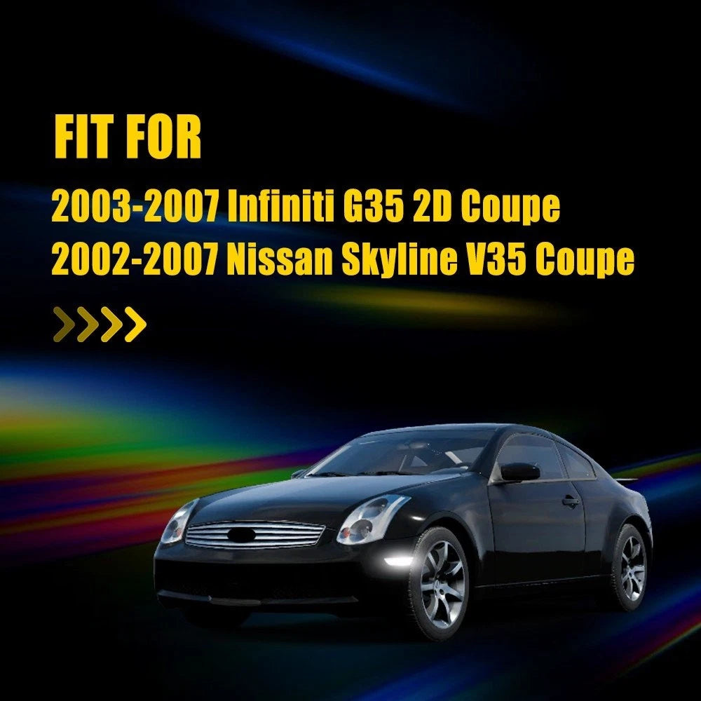 White LED Front Bumper Side Marker Light for Infiniti G35 Coupe (2003–2007)