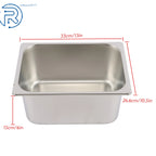 2X Hotel Pans 1/2 Size 6" Deep with Lids Stainless Steel Non-Stick