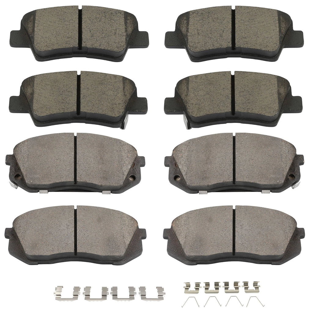 8pc Brake Pads Kit for KIA Soul Turbocharged (2017–2018)