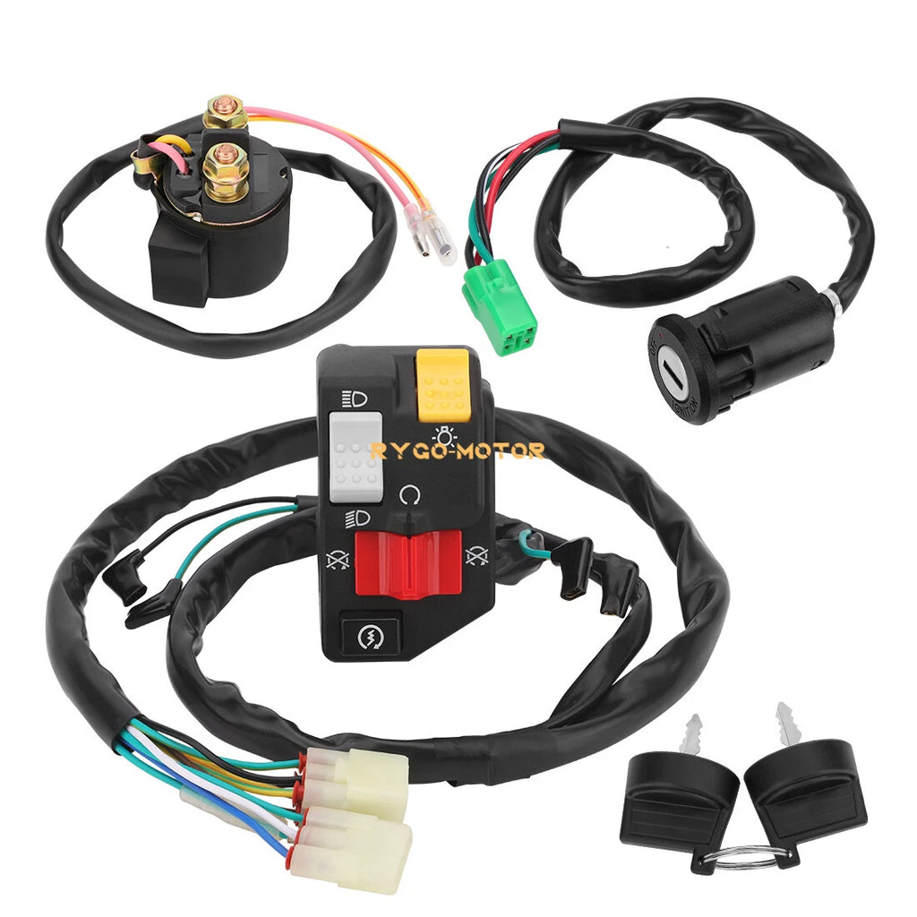 Left Handlebar Switch Key Starter Relay Kit for Honda Sportrax 400 TRX400EX (2008)