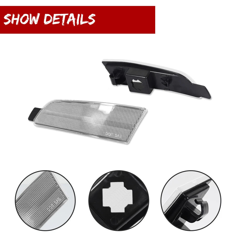 Clear Lens Front Fender Side Marker Reflector Lights for Mazda 6 (2009–2013)