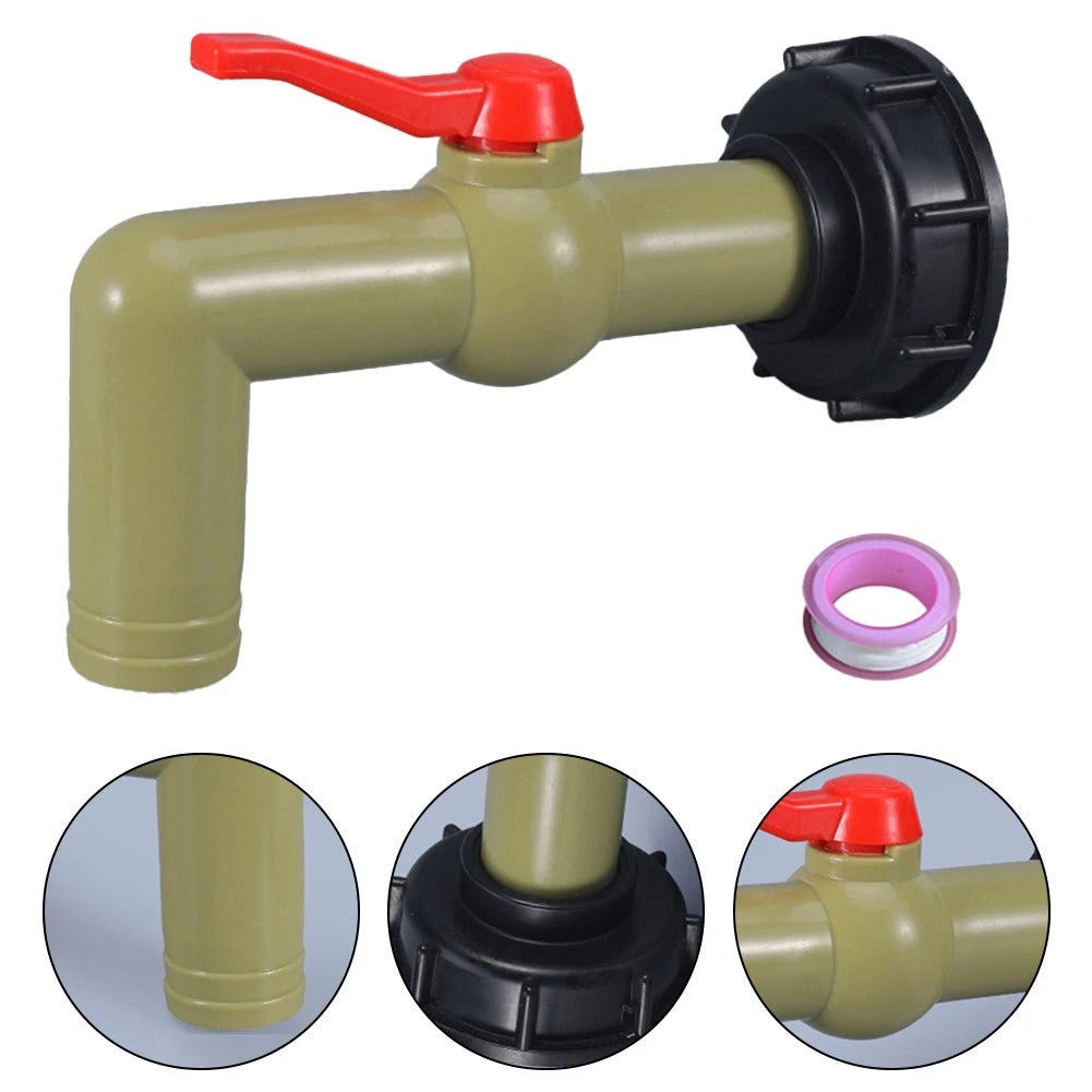 IBC Water Tank Extension Faucet Nozzle with 32mm Angled Outlet