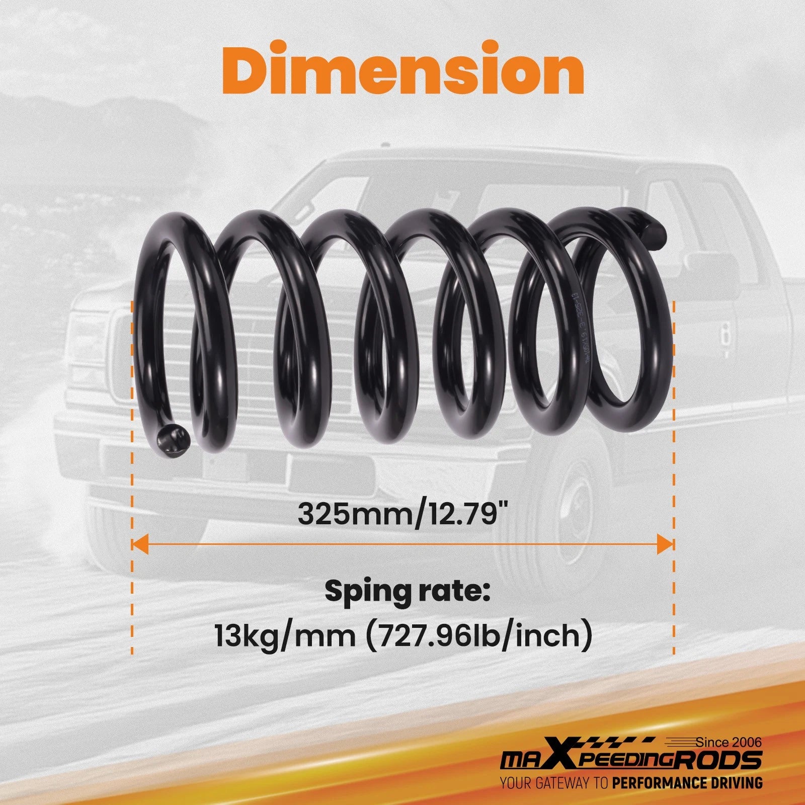 Front Suspension Drop Springs 1" for Ford F-150 2WD (1997–2003) 12.79" Length