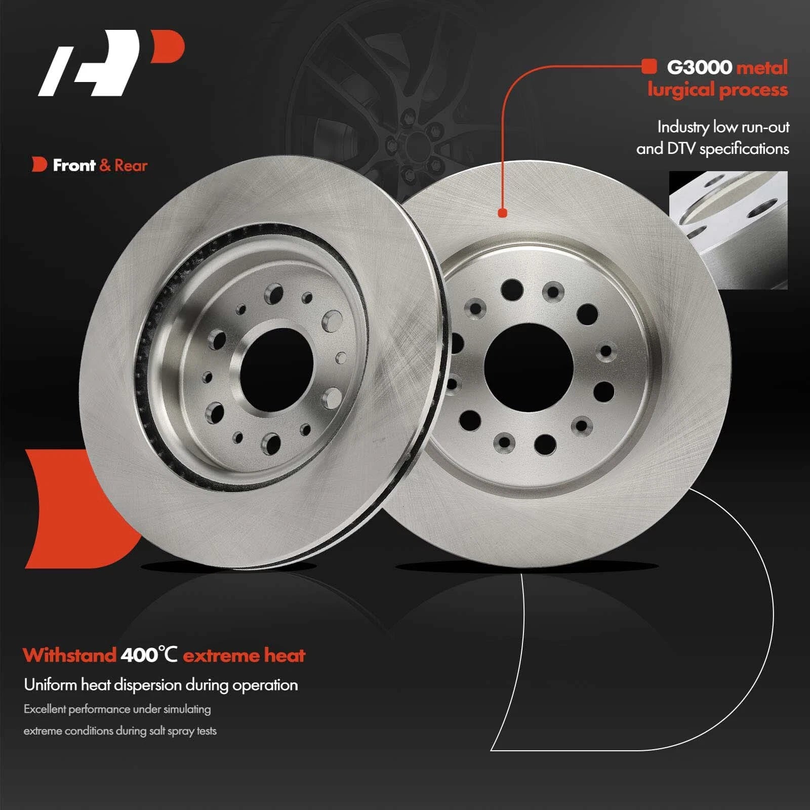 Disc Brake Rotor & Ceramic Pad Set for Buick Enclave (2008-2017)