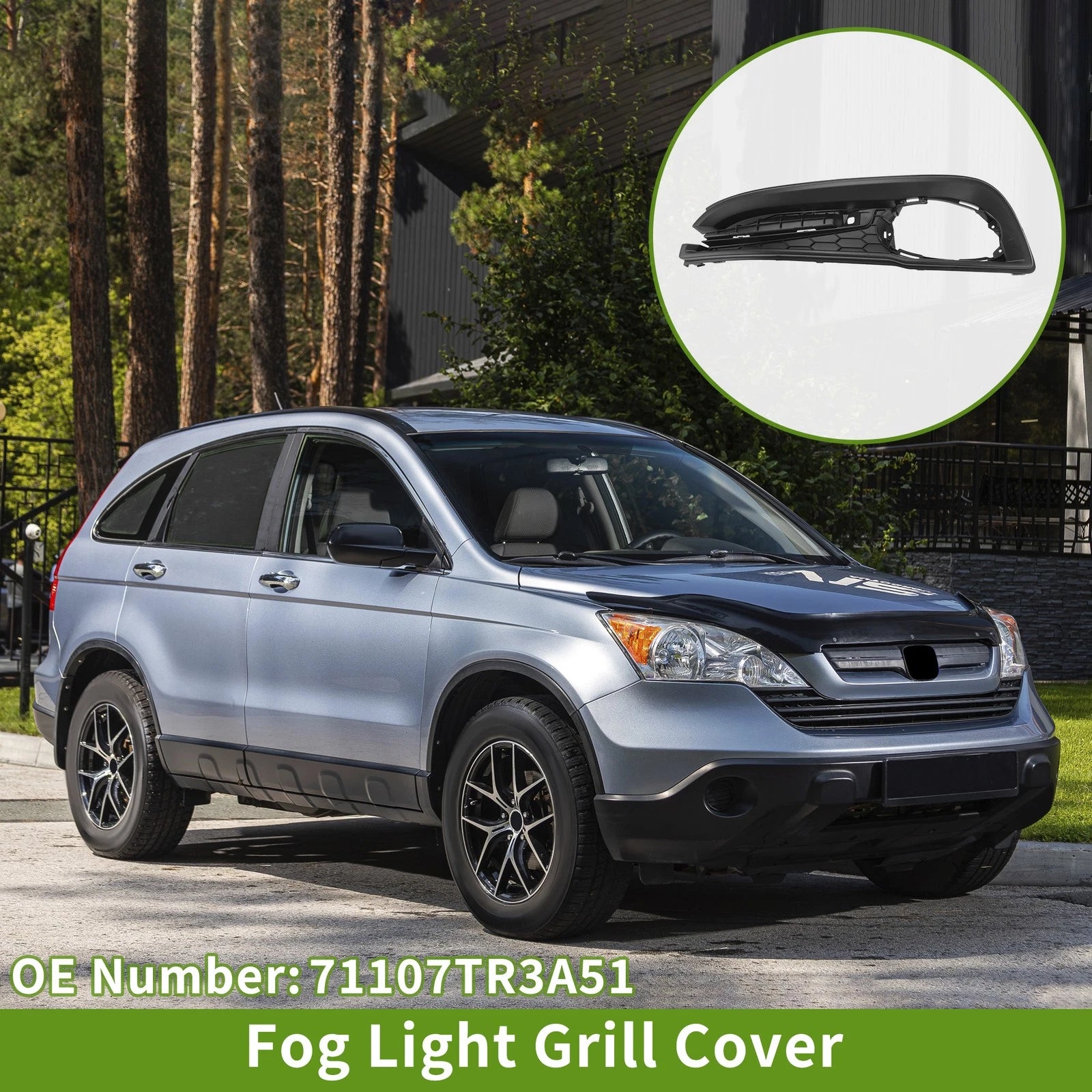 1pc Fog Light Grill for Honda Civic (2013–2015) No. 71107TR3A51