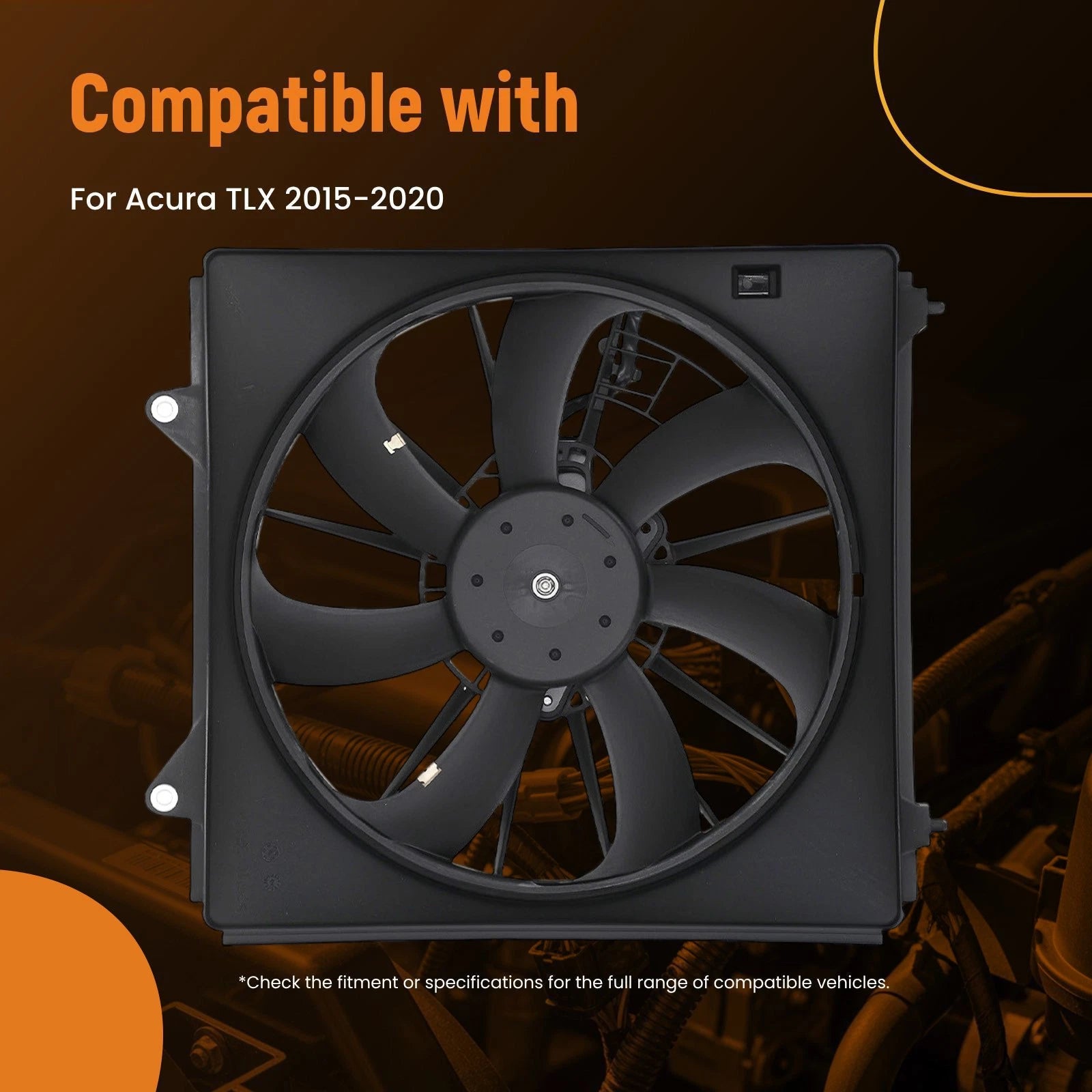 Condenser Radiator Fan for Acura TLX (2015–2020) 386155J2A01 386165J2A01