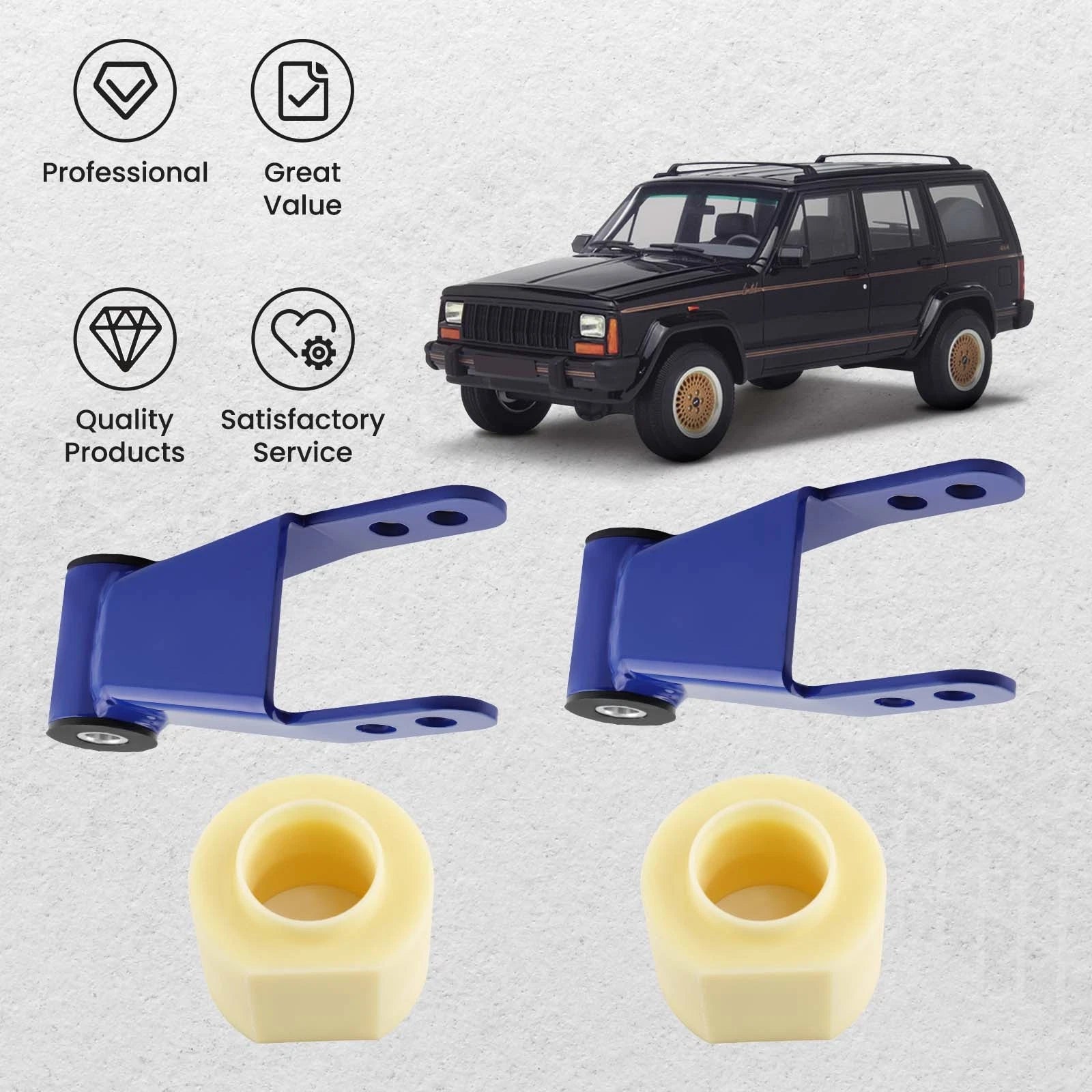 3'' Front 2'' Rear Lift Kit Shackles for Jeep Cherokee XJ (1984–2001)