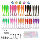 56pcs Set Soft Baits for Trout Pike Bass (Fishing Lure Kit)