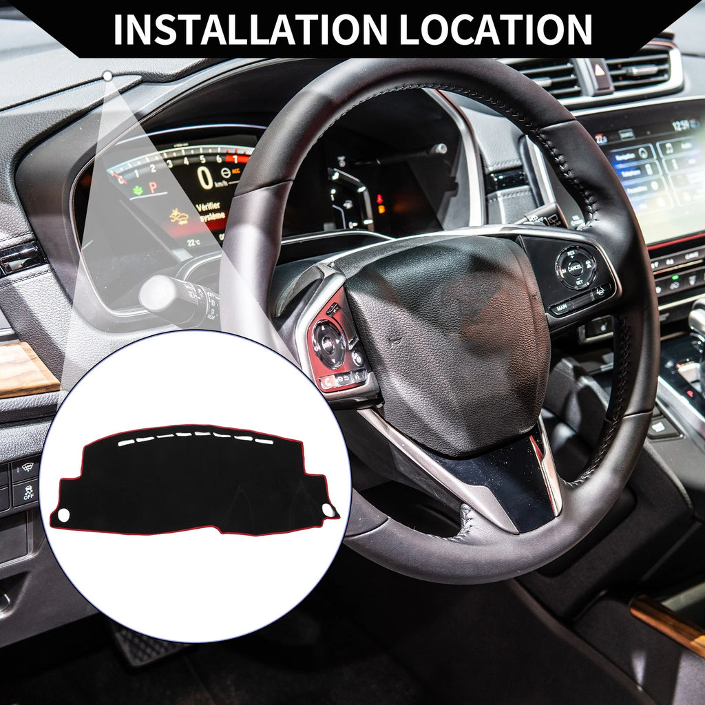 Dashboard Cover Mat for Honda Vezel RU1/2/3/4 (2013–2020) Black Red Set