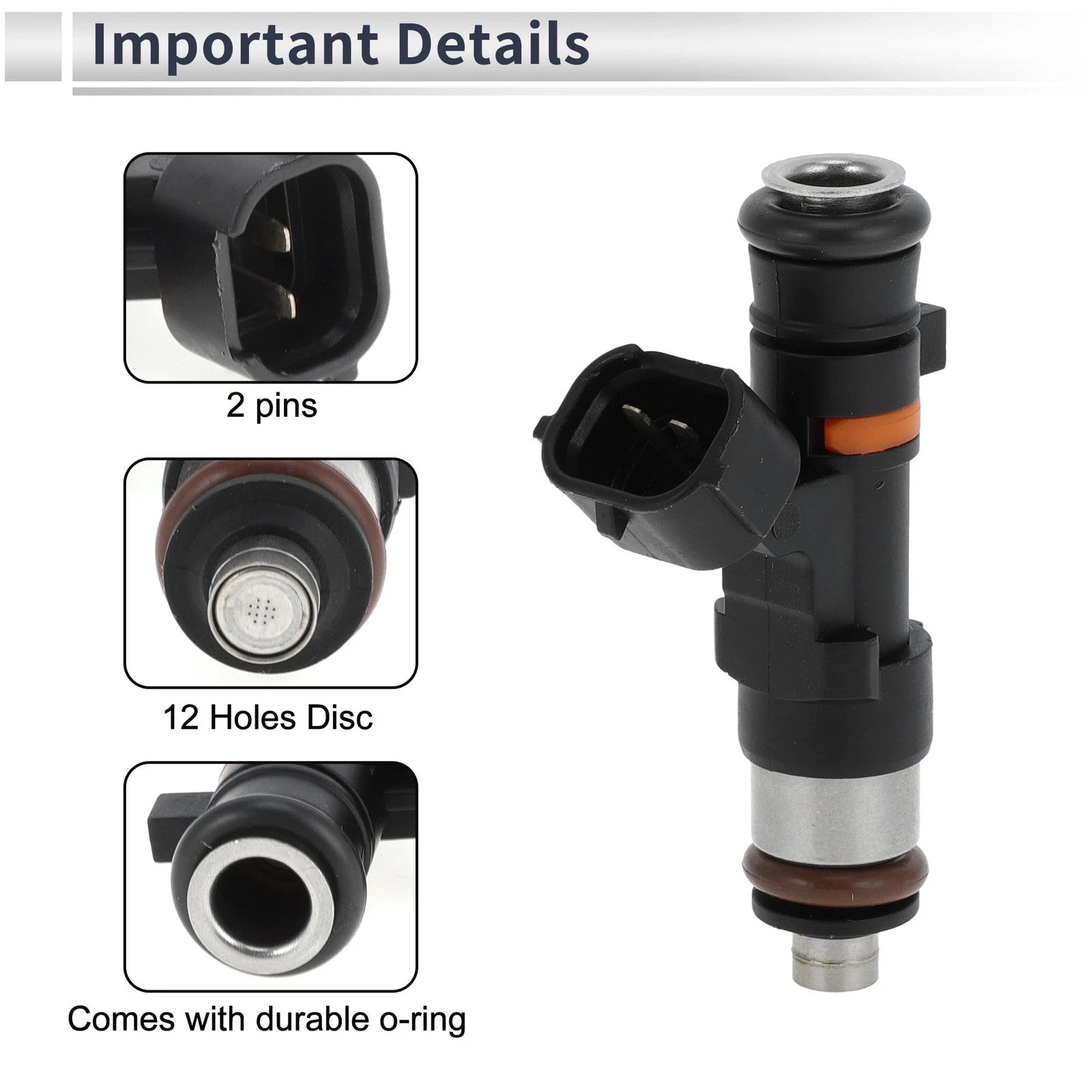 Fuel Injector No. 16600-AX200 for Nissan Micra K12 (2007–2010) 1 Pc Black
