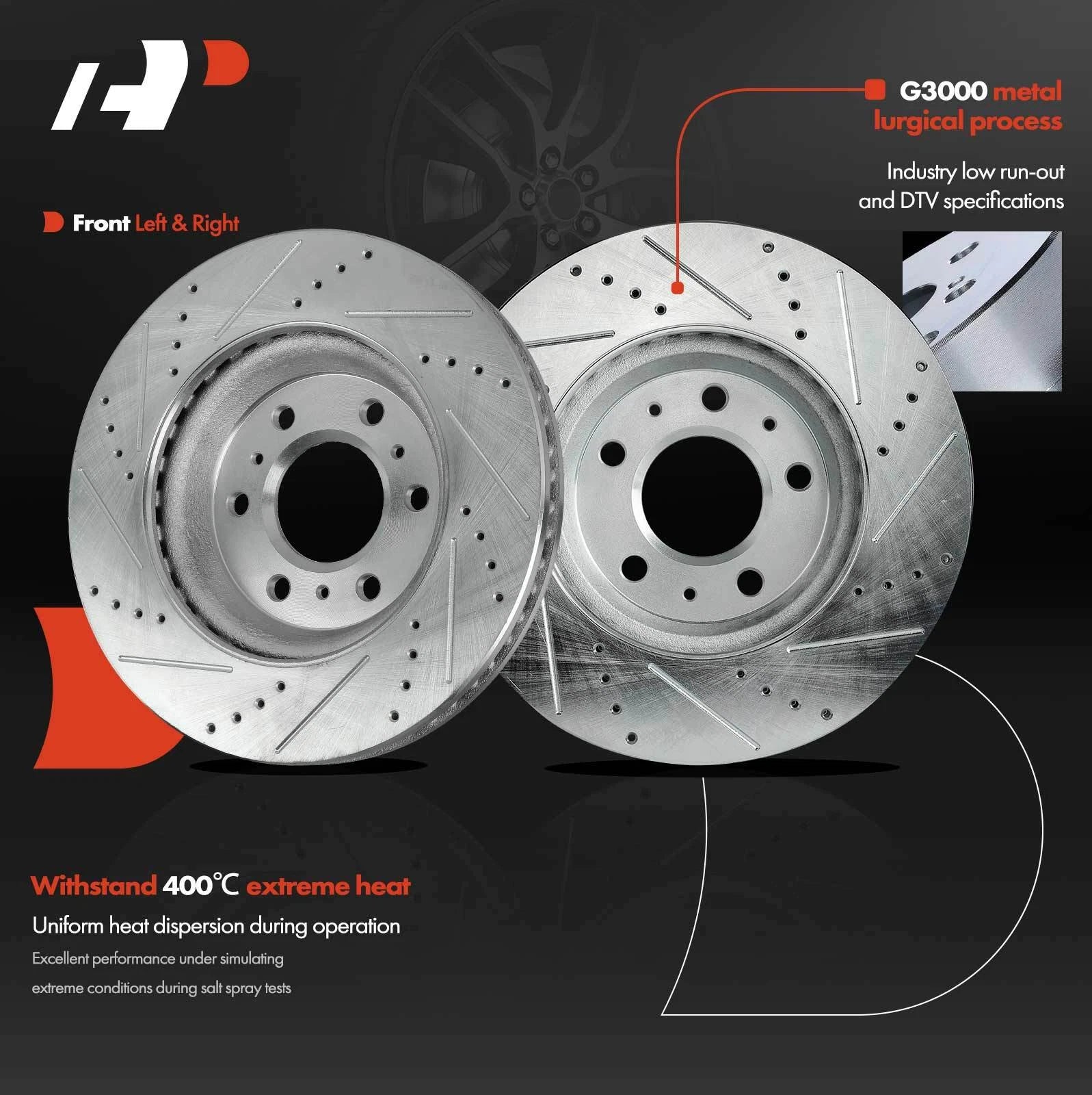 Front Side Drilled Brake Rotors for Chevrolet Uplander (2006-2009)
