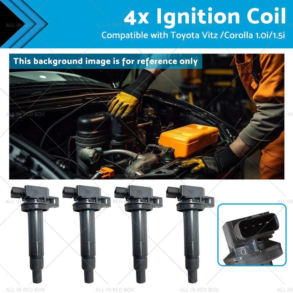 Set of 4 Ignition Coils for Toyota Vitz Corolla Aqua (2000–2013) 9091902240