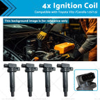 Set of 4 Ignition Coils for Toyota Vitz Corolla Aqua (2000–2013) 9091902240