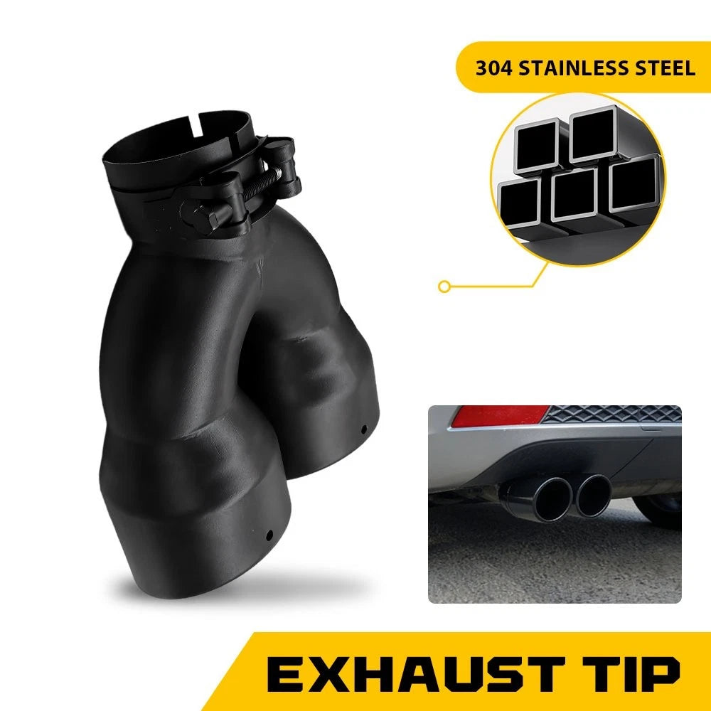 2.5" Inlet 7" Outlet 8.5" Length Stainless Steel Muffler Exhaust Tip