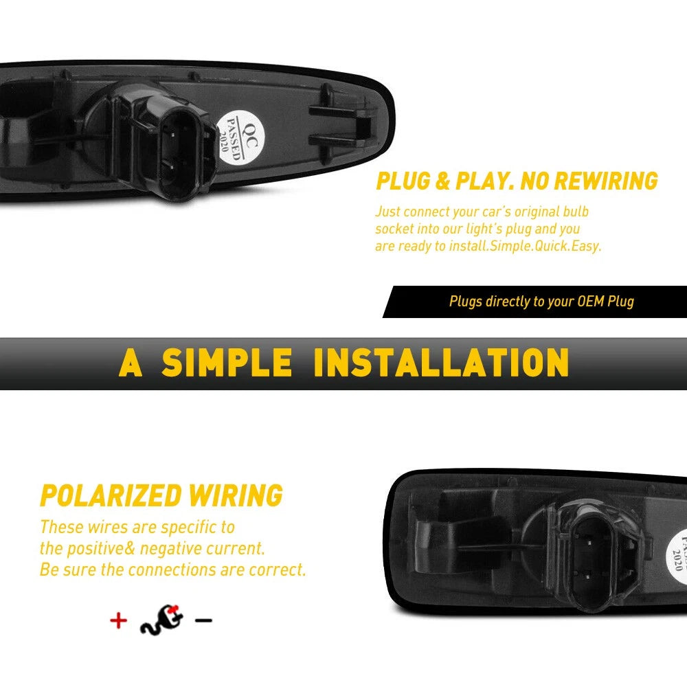Sequential Smoked LED Side Marker Signal Turn Light for Mitsubishi Lancer EVO X (2008–2015)