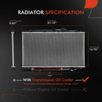 Radiator with Trans Oil Cooler for Honda Prelude (1992–1996)