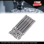 Set of 5 Carbide End Mills for Various Models (3/16", 2 Flute)