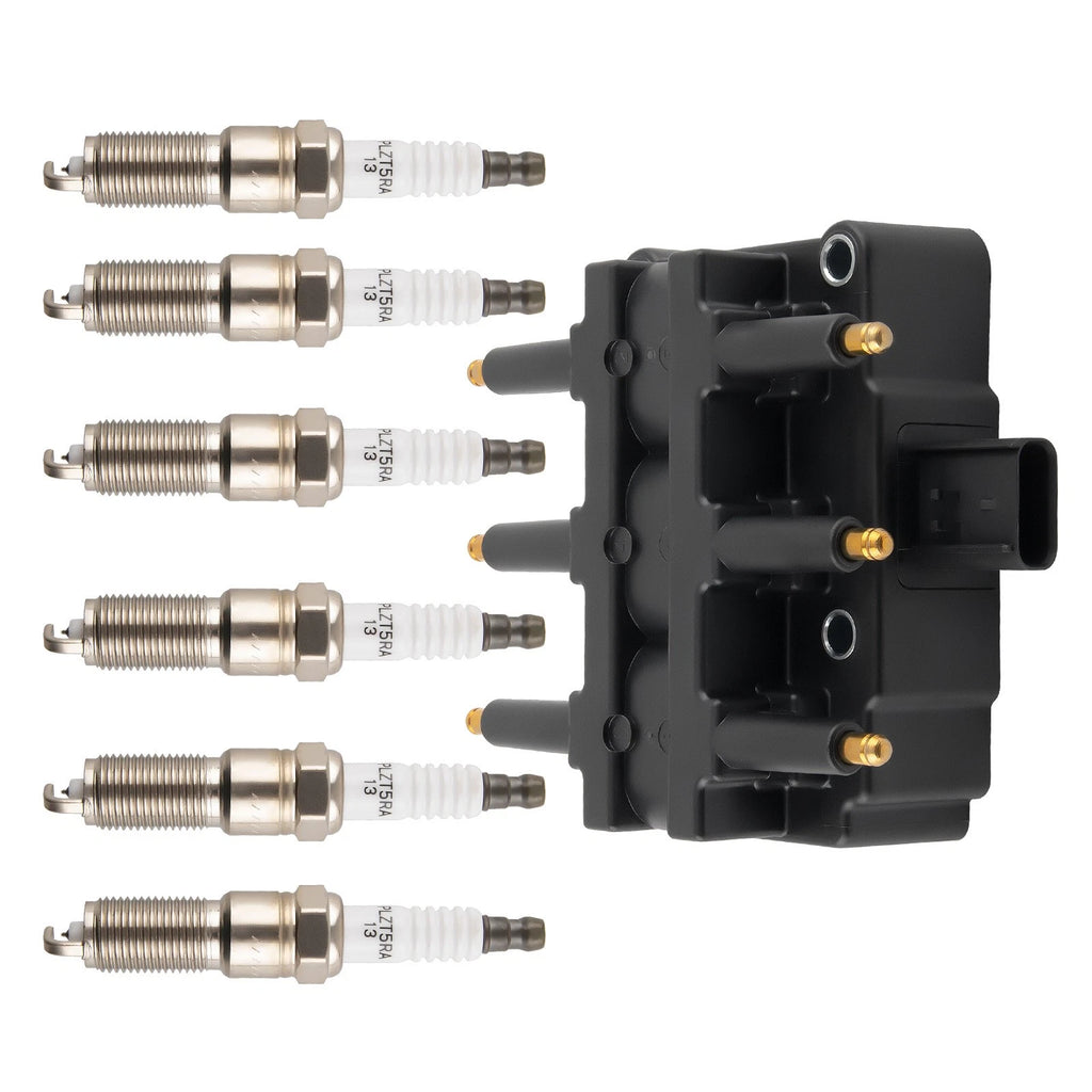 Ignition Coil & 6 Iridium Spark Plugs for Chrysler Pacifica (2005–2008)