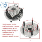 Front Wheel Bearing 515113 for Dodge Ram 1500 (2006–2009) w/ ABS 5 Lug