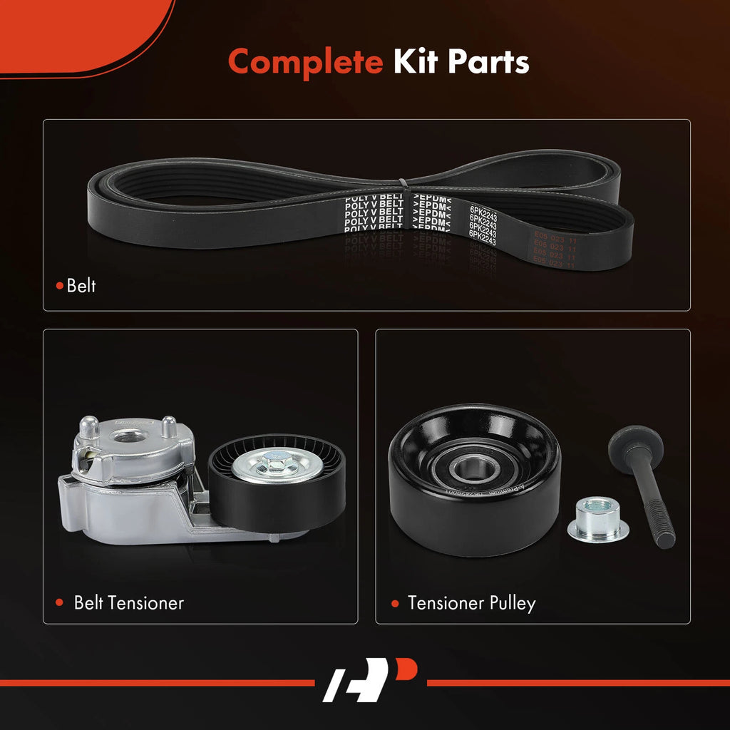 3X Serpentine Belt Drive Component Kit for Jeep Grand Cherokee (1999–2004)