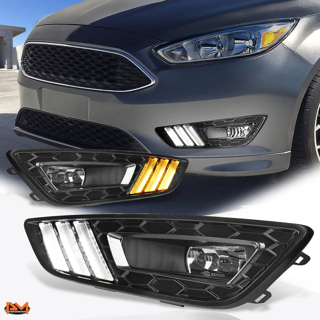 Set of 2 Clear Lens Bumper Fog Lights for Ford Focus (2015–2017)