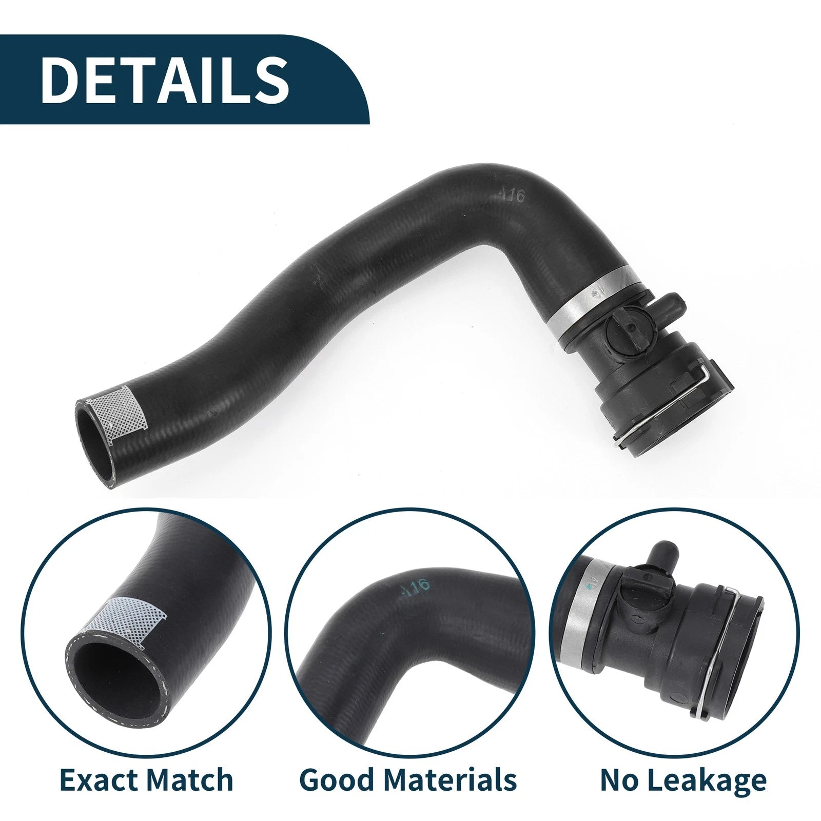 Radiator Hose Downpipe for Audi C6 3.0T (2005–2008) 4F0121055E Rubber Black 1Pc