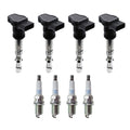 Set of 4 Ignition Coils & NGK Platinum Spark Plugs for Audi Volkswagen 1.8L