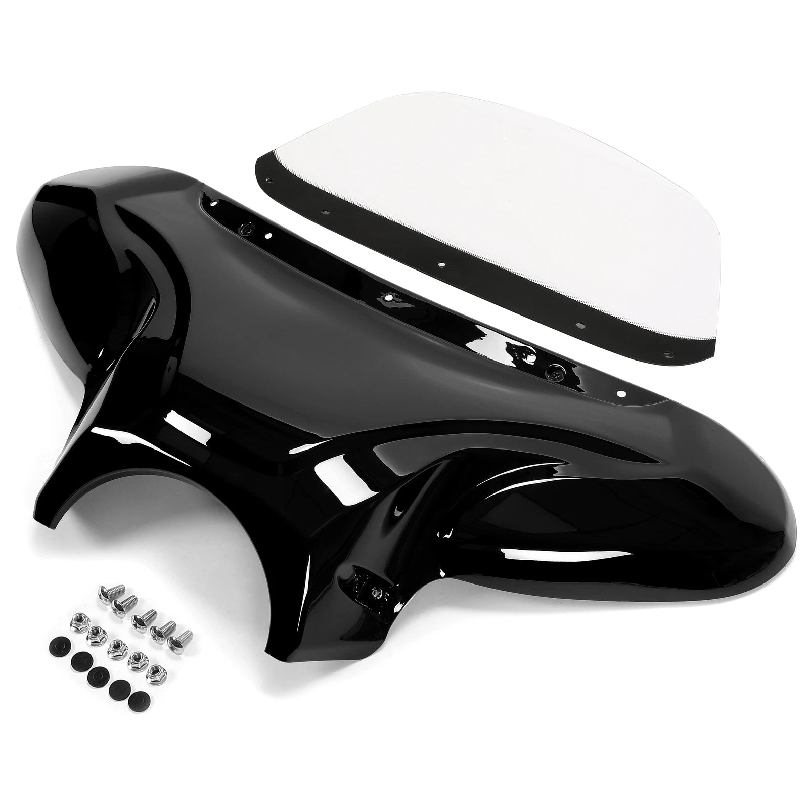 Batwing Fairing Windshield with Bracket for Harley Yamaha Honda Motorcycle