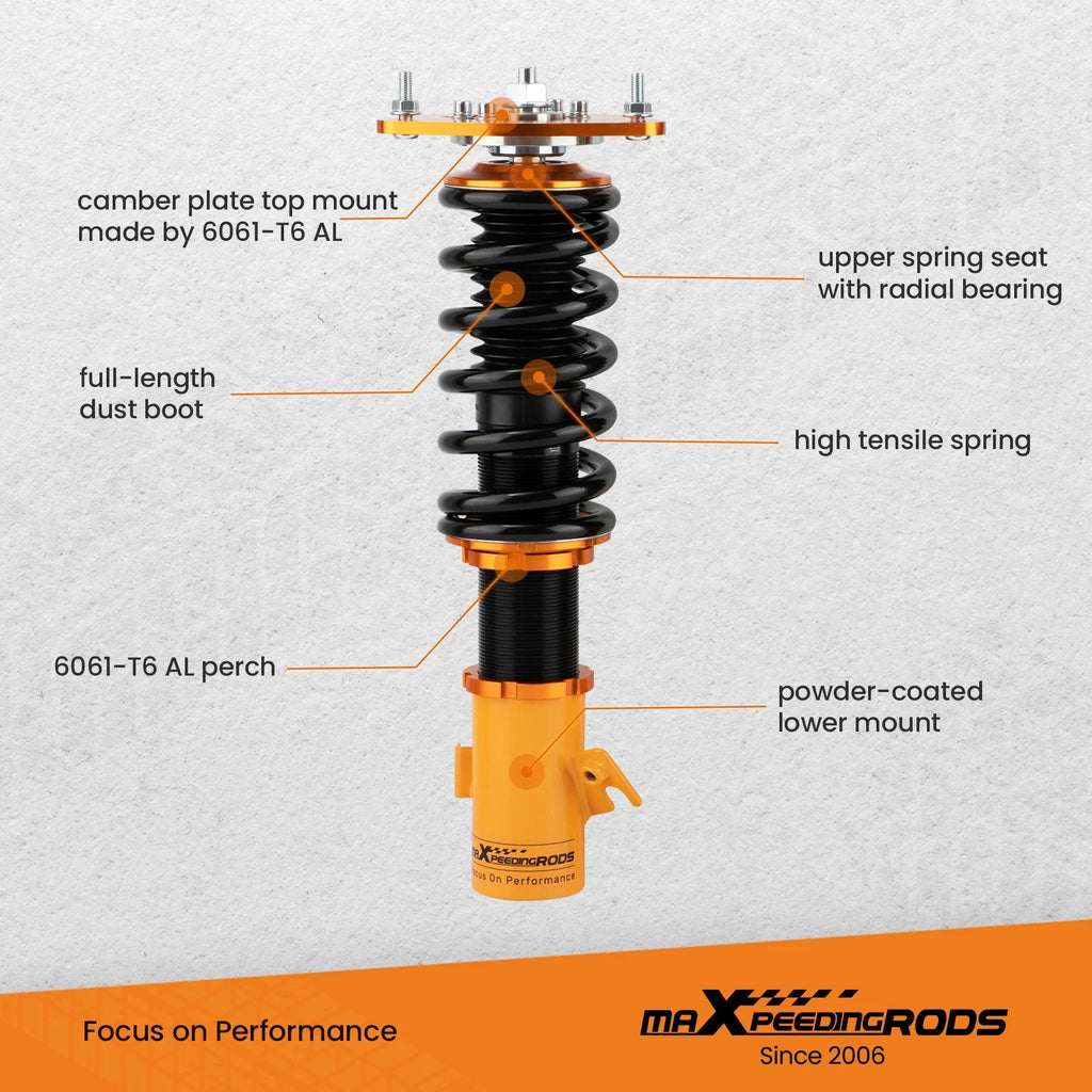 Adjustable Coilovers Suspension Lowering Kit for Subaru Impreza WRX (2002–2007)