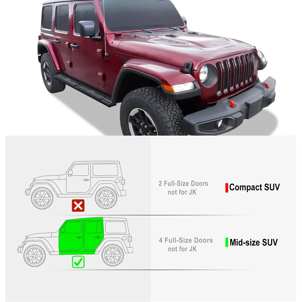 Nerf Bars for Jeep Wrangler JL 4Dr (2018-2026) - Black