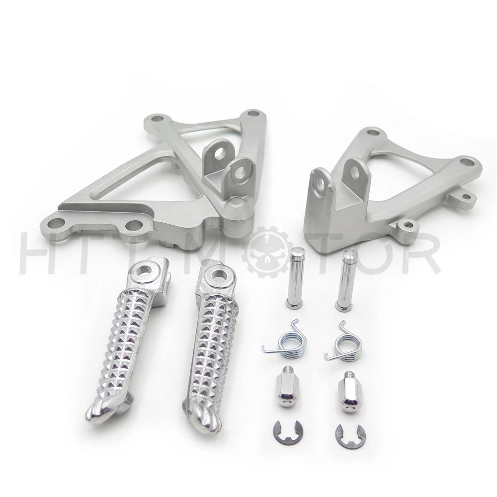 Set of 2 Front Rider Footpegs Pedals Brackets for Yamaha YZF R1 (2009–2011)