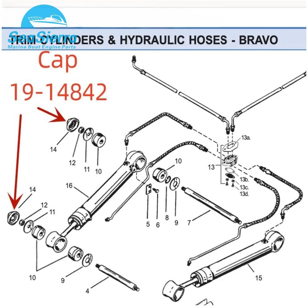 Pivot Pin End Cap for Mercruiser Alpha Gen I & Bravo (Replaces 19-14842, 18-2465-9)