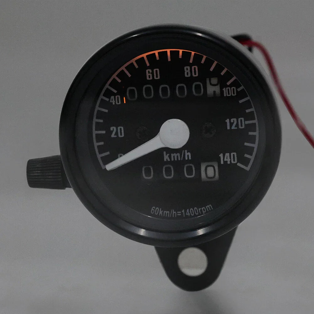 Black 12V Universal Odometer Speedometer Tachometer Gauge for Motorcycle