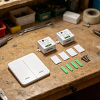 2Gang Wall Panel Switch for Universal Use (Wireless, Remote Control, 433MHz)