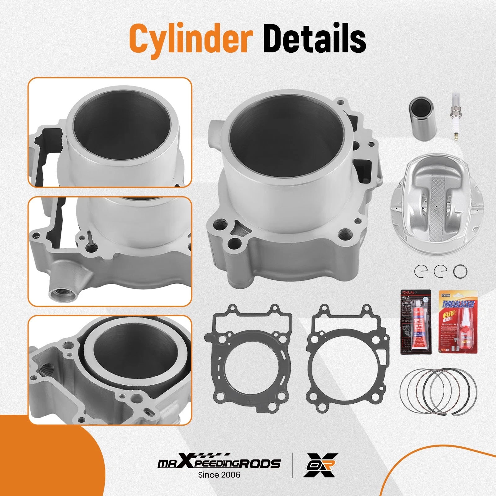 93mm Top End Cylinder Piston Gaskets Kit for Polaris Sportsman 450 (2017–2022)