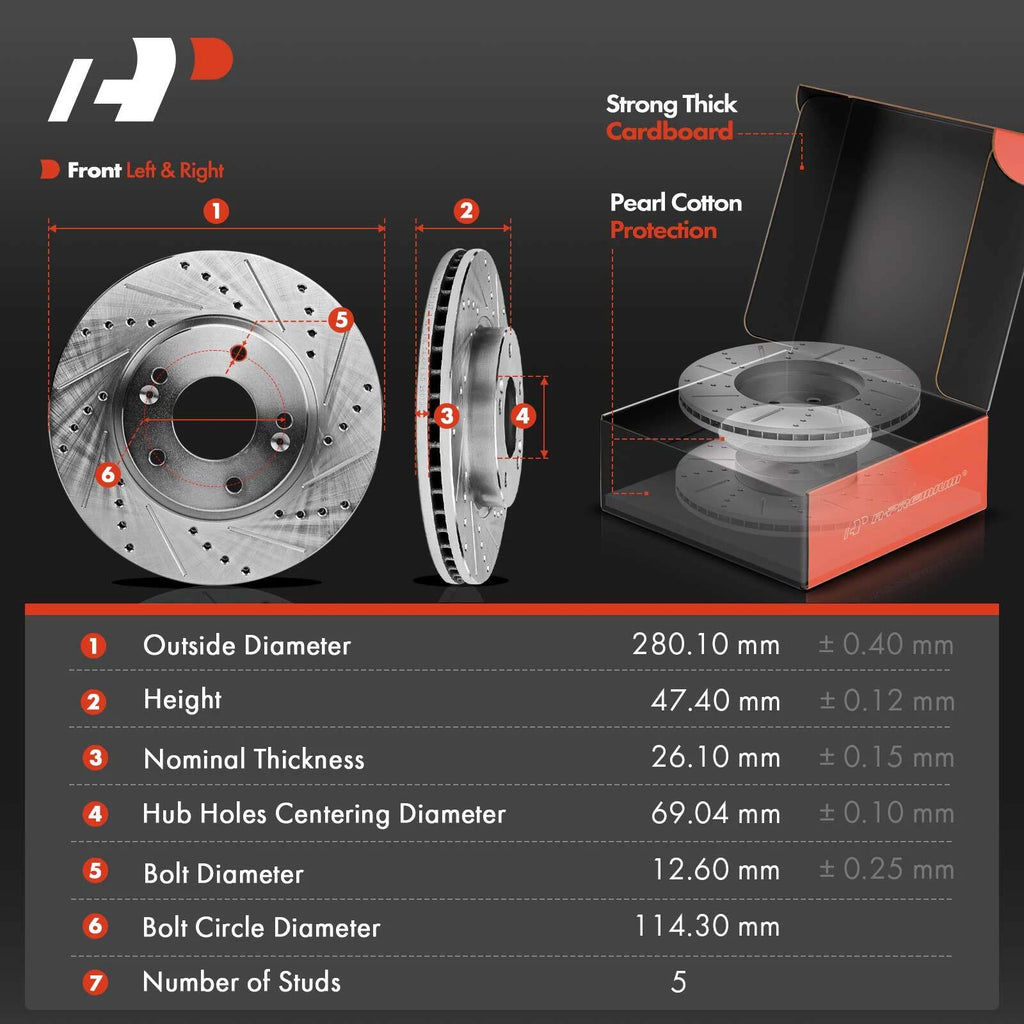 Drilled Rotors & Brake Pads Set for Hyundai Tucson