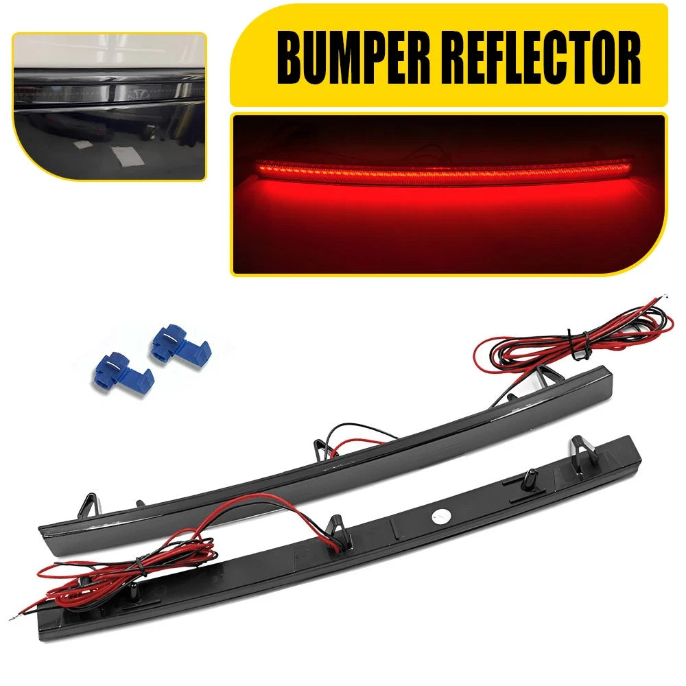 Smoke LED Rear Reflector Bumper Lights Lamp Pair for Chevy Corvette C7 (2014–2019)
