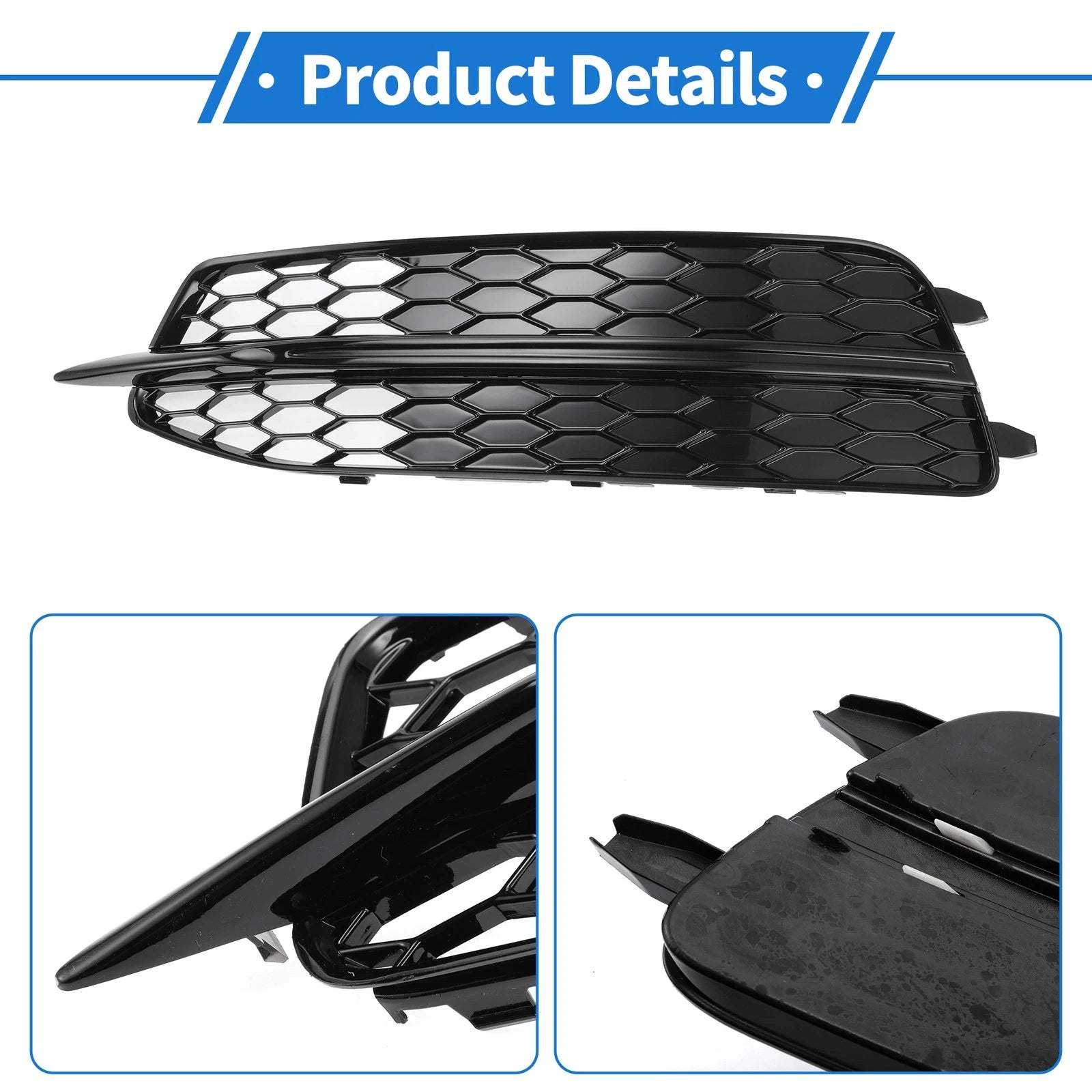 1pc Fog Light Grill for Audi A6 C7 (2011–2014) No. 4G0807681D Black