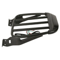2X Black Two-Up Detachable Luggage Rack with LED Light for Harley Softail (1984–2005)